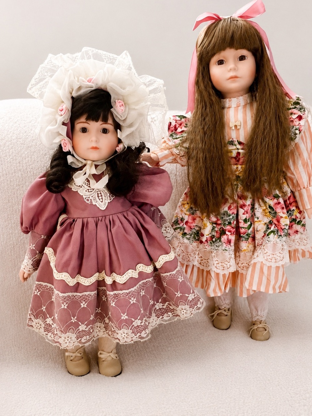 Vintage Collectible Porcelain Dolls – Set of 2